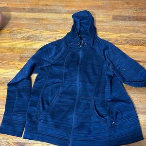 90 Degree By Reflex Women's Striped Blue Utility Jacket